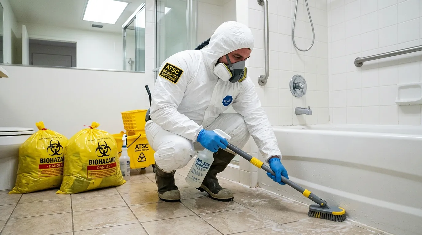 Decontamination equipment deployed for Blood Cleanup in Bridge City